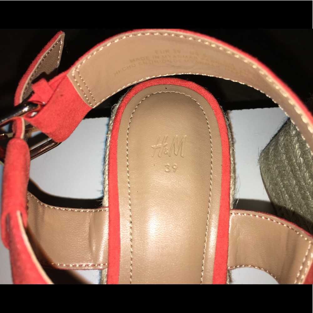 H&M Orange Wedge Sandal, Size 8.5 - Picture 6 of 12